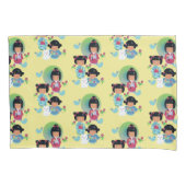 女の子のためのKokeshiの人形の枕カバー 枕カバー (正面)