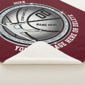 女の子のたパーソナライズされための豊かなバスケットボール毛布 シェルパブランケット (3/4)