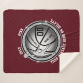 女の子のたパーソナライズされための豊かなバスケットボール毛布 シェルパブランケット (正面(横))