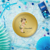女の子のまわりにベビーシャワー ペーパープレート (パーティー)