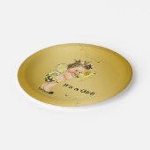 女の子のまわりにベビーシャワー ペーパープレート (アングル)