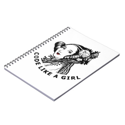 女の子のようなエイダLovelace Tシャツコード ノートブック (左側)