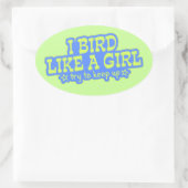 女の子のような鳥…保上！ 楕円形シール (バッグ)