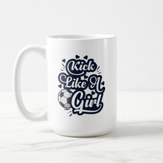 女の子のようにキックする コーヒーマグカップ (左)