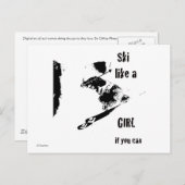 女の子のようにスキーをする ポストカード (正面/裏面)