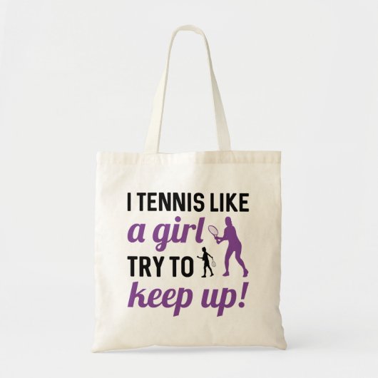 女の子のようにテニスをす保る トートバッグ (正面)