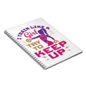 女の子のようにトレーニングの重量挙げ列車 ノートブック (右側)