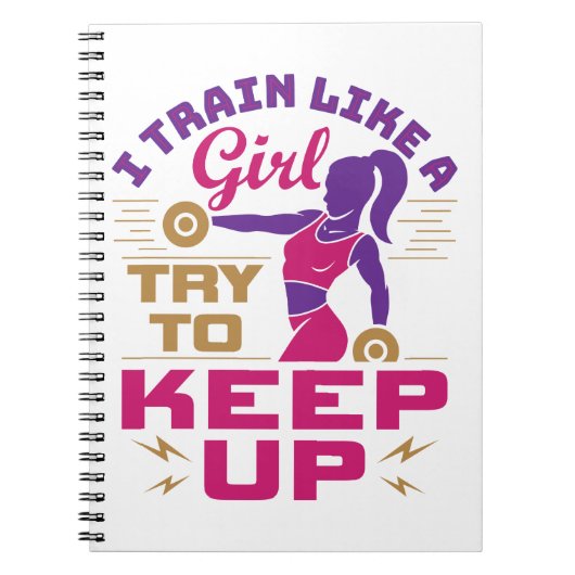 女の子のようにトレーニングの重量挙げ列車 ノートブック (正面)