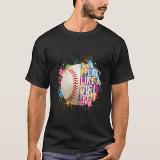 女の子のようにプレーする 私について来なさい ソフトボール女子 T Tシャツ