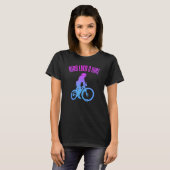 女の子のようにマウンテンバイクに乗るMtbマウンテンバイクBi Tシャツ (正面フル)