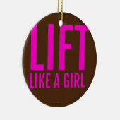 女の子のようにリフトをトレーニング女性の重量挙げ セラミックオーナメント (右)