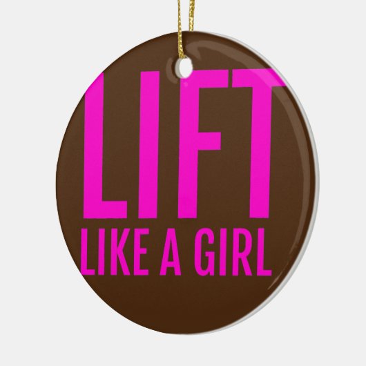 女の子のようにリフトをトレーニング女性の重量挙げ セラミックオーナメント (左)