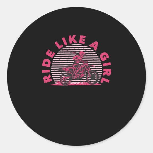 女の子のように乗るダートバイクリダーモトクロスエンデューロ ラウンドシール (正面)