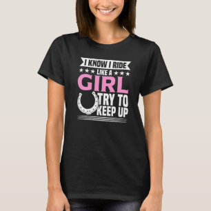 女の子のように乗ろう レーストラック 馬 競馬 ダービー Tシャツ