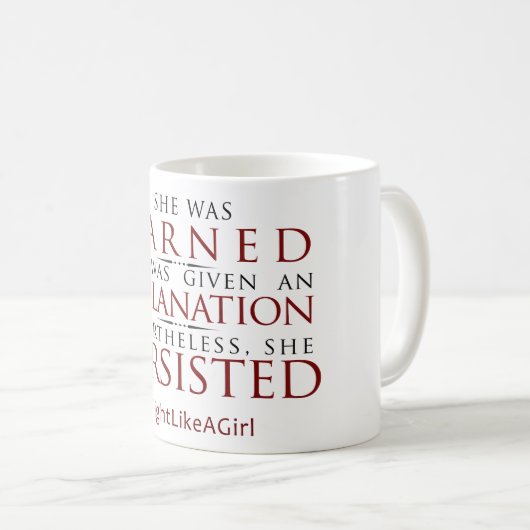 "女の子のように戦う"のマグ コーヒーマグカップ (正面右)