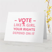 女の子のように投票あなたの権利はそれに依存する カード (黄色い花)