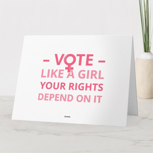 女の子のように投票あなたの権利はそれに依存する カード (裏面)