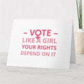 女の子のように投票あなたの権利はそれに依存する カード (正面)