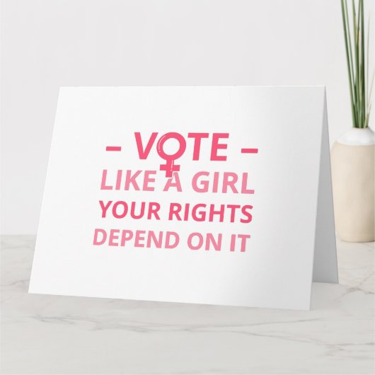 女の子のように投票あなたの権利はそれに依存する カード (正面)