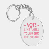 女の子のように投票あなたの権利はそれに依存する キーホルダー (正面左)