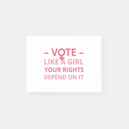 女の子のように投票あなたの権利はそれに依存する ポストイット (正面)
