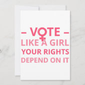 女の子のように投票あなたの権利はそれに依存する 招待状 (正面)