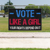 女の子のように投票あなたの権利はそれに依存するIii 横断幕 (インサイチュ)