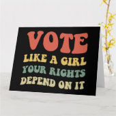 女の子のように投票あなたの権利はそれに依存するIv カード (黄色い花)