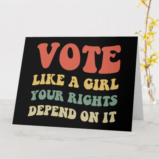 女の子のように投票あなたの権利はそれに依存するIv カード (黄色い花)