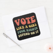 女の子のように投票あなたの権利はそれに依存するIv スクエアシール (封筒)