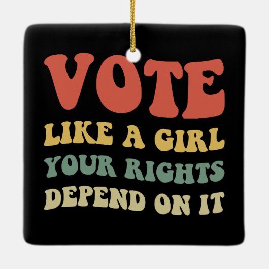 女の子のように投票あなたの権利はそれに依存するIv セラミックオーナメント (裏面)