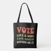 女の子のように投票あなたの権利はそれに依存するIv トートバッグ (裏面)