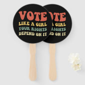 女の子のように投票あなたの権利はそれに依存するIv ハンドファン (正面&裏面)