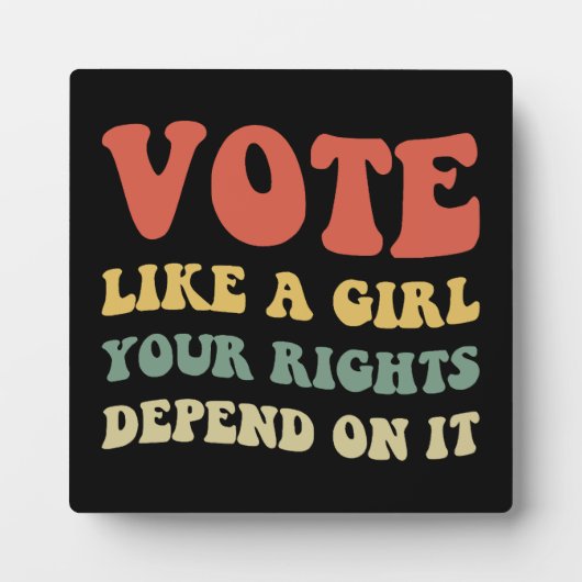 女の子のように投票あなたの権利はそれに依存するIv フォトプラーク (正面)