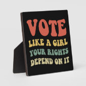 女の子のように投票あなたの権利はそれに依存するIv フォトプラーク (正面)