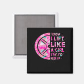 女の子のように持ち上げることを知っ保ている、絞り染め マグネット (正面/裏面)