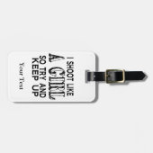 女の子のように撃ち上げ保る ラゲッジタグ (正面横)