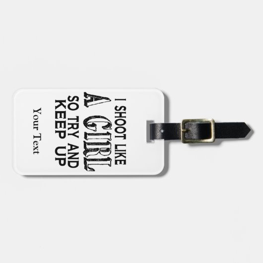 女の子のように撃ち上げ保る ラゲッジタグ (正面横)