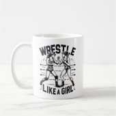 女の子のように格闘する,ファイターレディ,フェミニストの力 コーヒーマグカップ (左)