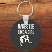 女の子のように格闘する、女の子のように戦う キーホルダー (正面)