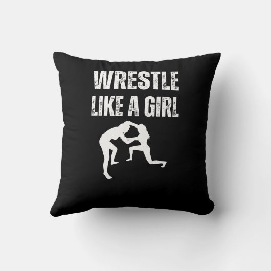 女の子のように格闘する、女の子のように戦う クッション (裏面)