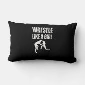 女の子のように格闘する、女の子のように戦う ランバークッション (裏面)