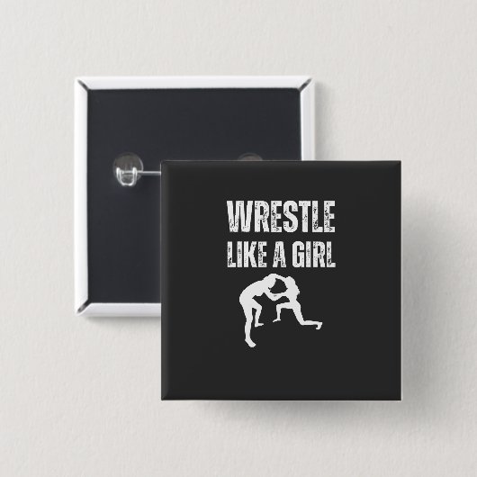 女の子のように格闘する、女の子のように戦う 缶バッジ (正面&裏面)
