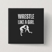 女の子のように格闘する、女の子のように戦う 缶バッジ (正面)