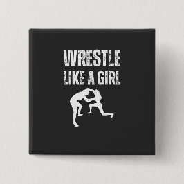 女の子のように格闘する、女の子のように戦う 缶バッジ