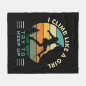 女の子のように登ってロック保の登山 フリースブランケット (正面(横))