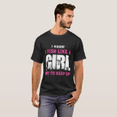 女の子のように魚を釣って女の子を愛保する Tシャツ (正面フル)