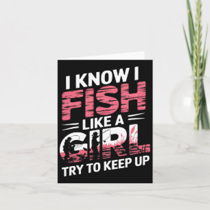 女の子のように魚を釣る保ことはおもしろい知る カード