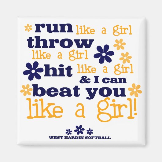 女の子のようにWHソフトボール マグネット (正面)