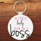 女の子のよう考えに振る舞うボス キーホルダー (正面)